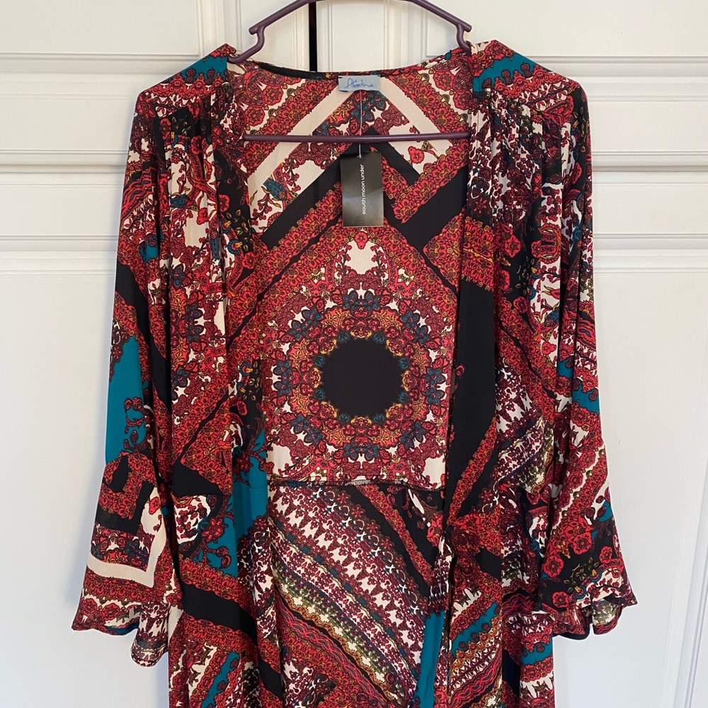 NWT printed maxi wrap dress